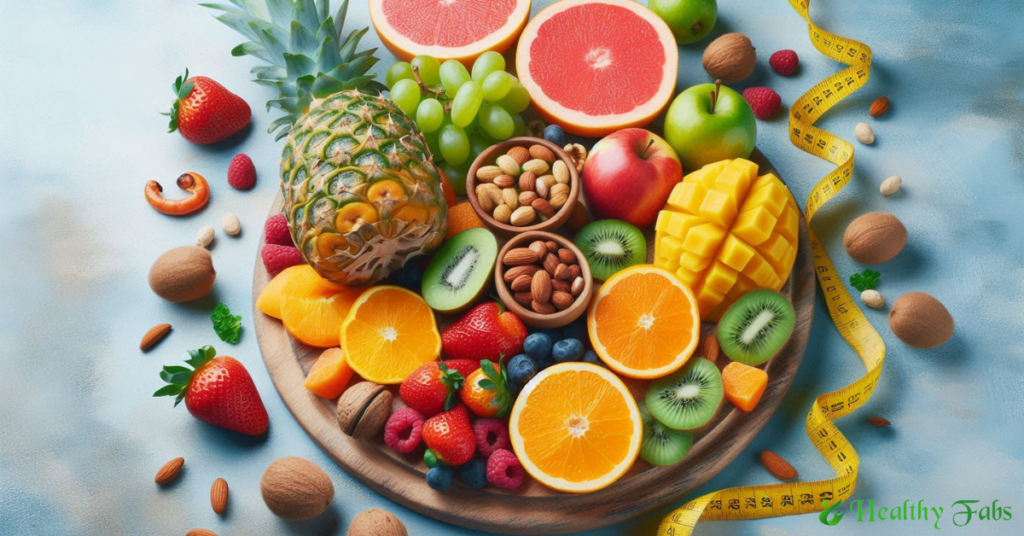 High protein fruits for weight loss, including guavas, apricots, and kiwis