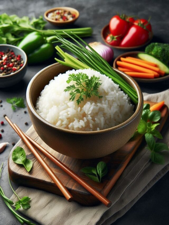 Bowl of rice with a warning sign
