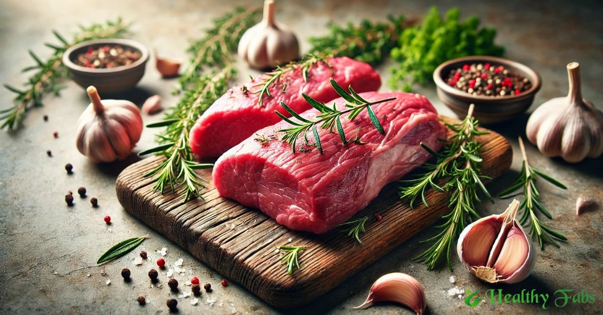 Visual guide showing how to identify fresh and spoiled mutton meat