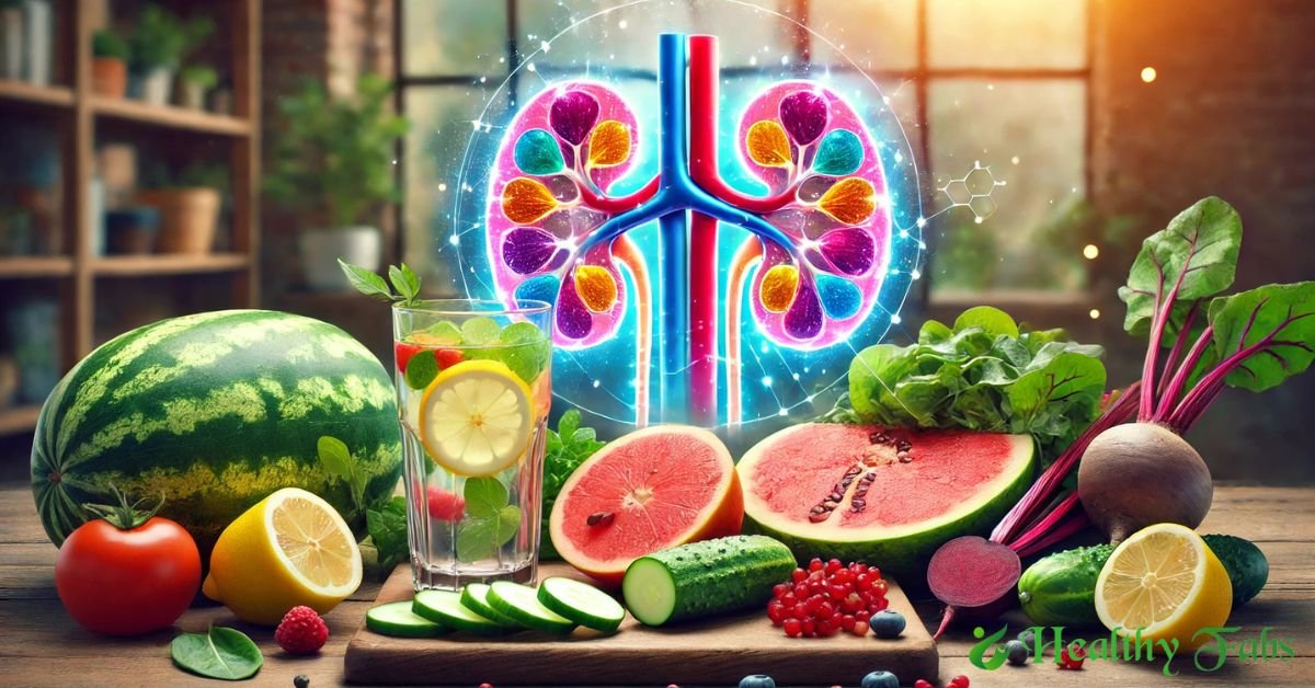 Fresh fruits and vegetables recommended for kidney detoxification
