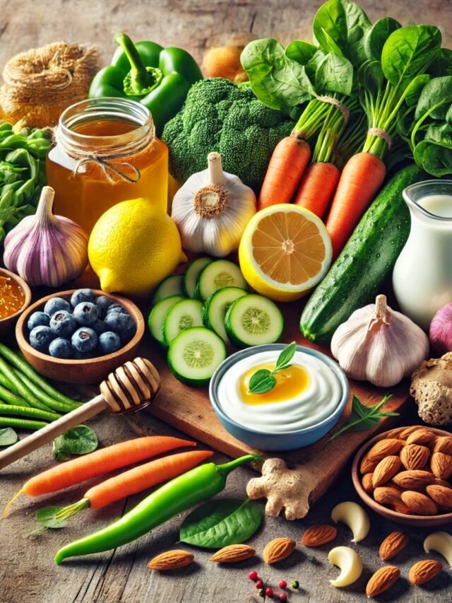 Top 10 superfoods to strengthen immunity, including garlic, lemon, honey, ginger, and more.