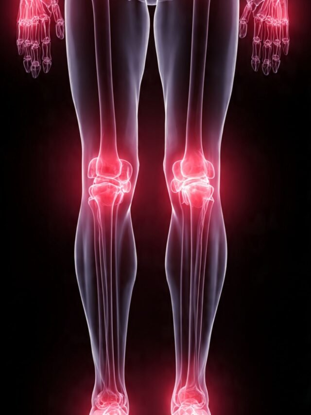 Illustration showing warning signs of high uric acid levels in the body